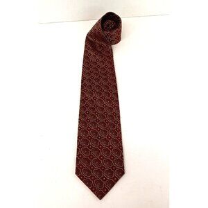 Lombardo Custom Apparel Men's Necktie 60"L x 3.5"W 100% Silk Red & Gold GUC